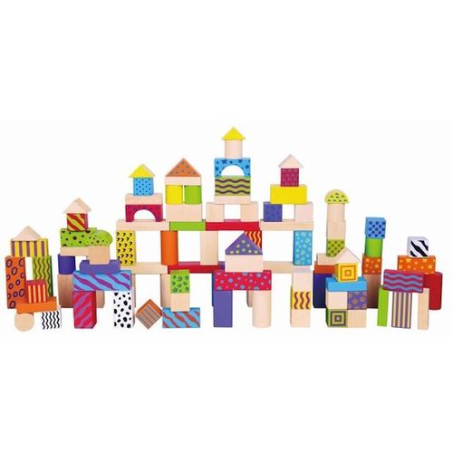 cumpără Jucărie Viga 59696 Set cuburi colorate din lemn 100 buc în Chișinău 