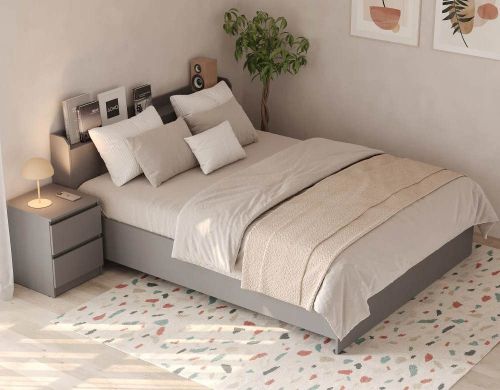 купить Кровать MebelStar NEO 160x200 Grey (MBS-1138) в Кишинёве 