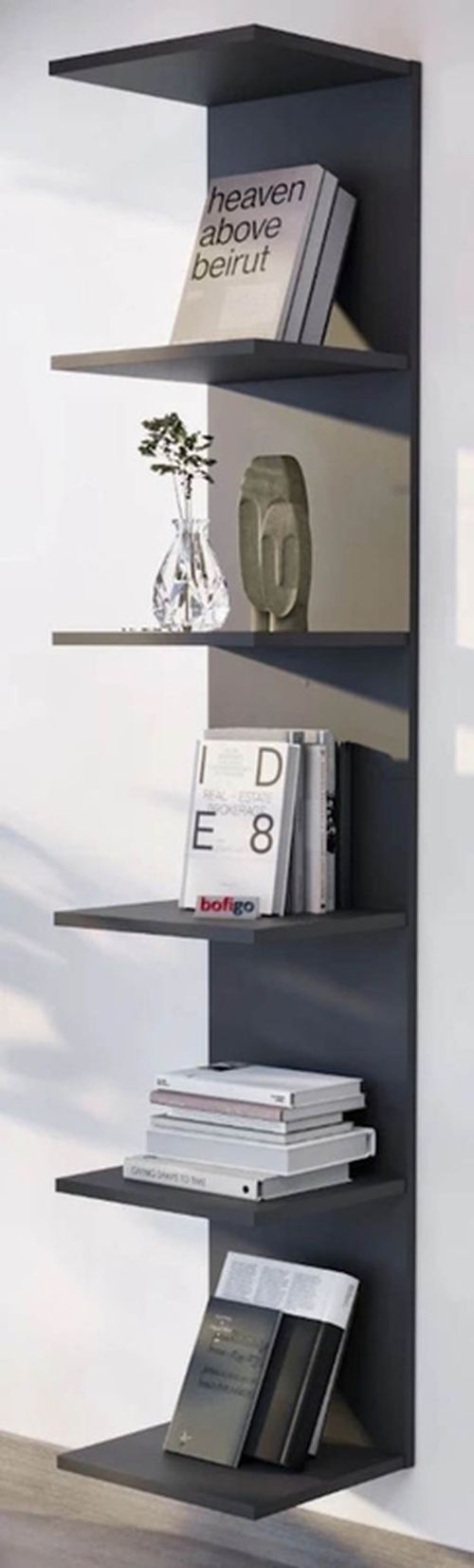 купить Офисный стеллаж Nex Home Книжный шкаф, 34,6x31,5x180 см, Антрацит (15-07-08) в Кишинёве 