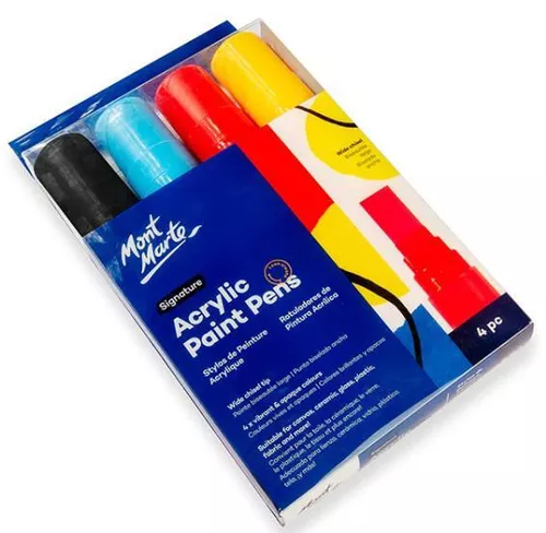 cumpără Set de creație Mont Marte MPN0252 Set markere acrilice Signature, varf lat tesit 15 mm, 4 culori în Chișinău 