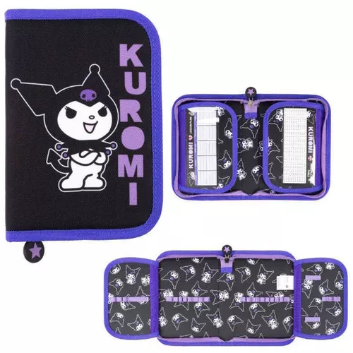 купить Школьный пенал Promstore 56787 Пенал 21x14x3,5 см Bambino Kuromi, чёрная, текстиль в Кишинёве 