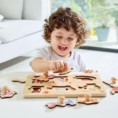 cumpără Puzzle Hape E1655 Puzzle Deșteptel Curtea Fermierului, 13 piese cu mânere în Chișinău 