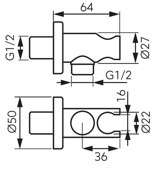 купить Держатель душевой Ferro PKN14BL Black matt в Кишинёве 