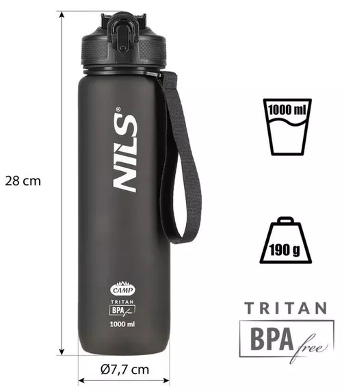 cumpără Sticlă apă Nils NCD68 Abisal Black Tritan Bottle în Chișinău 