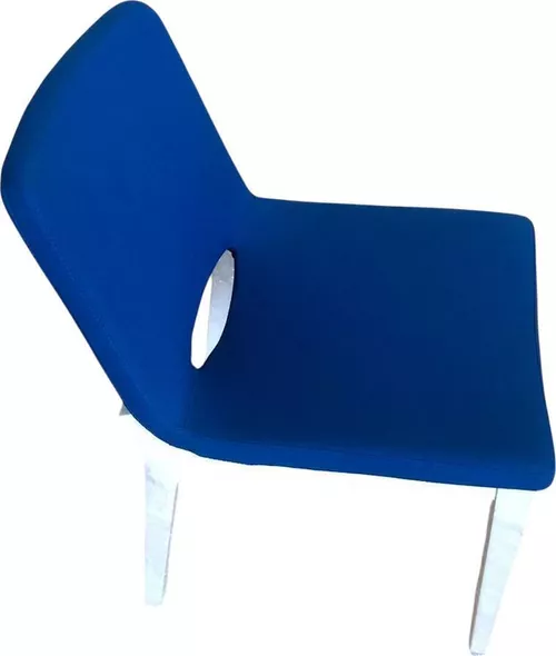 купить Стул Papatya Nevada - деревянные ножки, белый цвет / сиденье синее в Кишинёве 