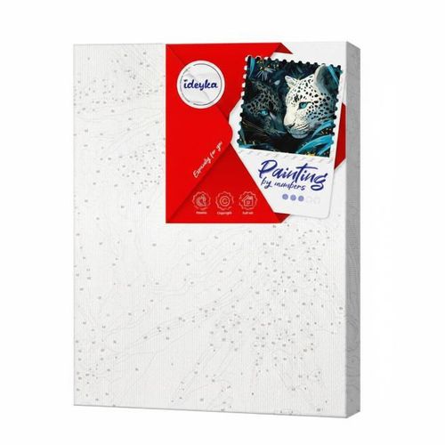 купить Картина по номерам Ideyka KHO6730 30x40cm Eco, Pradatori сu ochi albastri cu vopsele metalic extra в Кишинёве 