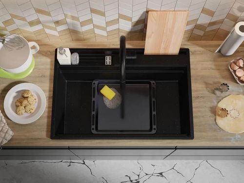 купить Мойка кухонная Primagran Oslo 80 Pocket Multilevel Black metallic + accesorii 530x780 MOHKG в Кишинёве 