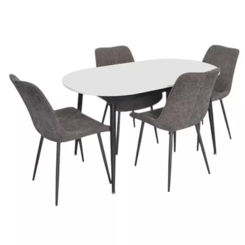 купить Комплект стол и стулья Evelin di Costacurta стол DT-533R B + 4 стула YTC-055B UF885-15 (Dark grey) в Кишинёве 