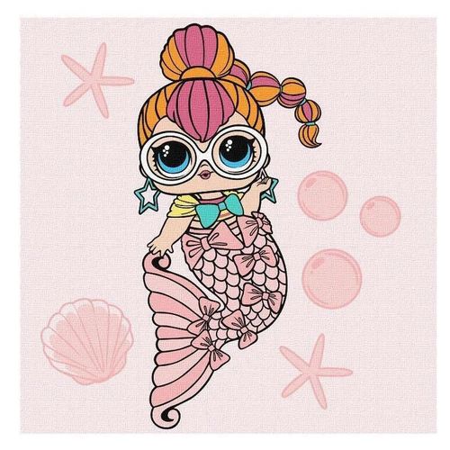купить Картина по номерам Ideyka (KHO6264) L.O.L. Surprise! Mermaids Neon QT, 40х40 в Кишинёве 