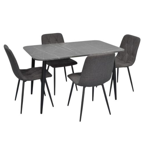 cumpără Set masă și scaune Evelin di Costacurta стол DT-405-6B + 4 стула YTC-080B Dark grey în Chișinău 