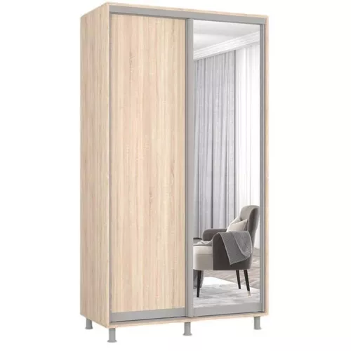 cumpără Dulap Mobildor-Lux Aron-S uși glisante din oglindă și PAL (150x60x220H cm) Sonoma în Chișinău 