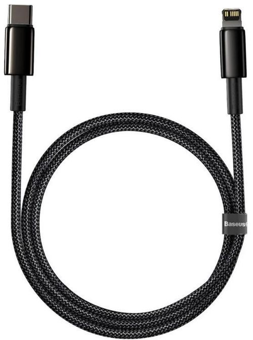 купить Кабель для моб. устройства Baseus CATLWJ-01 Type-C to Lightning Tungsten Gold Fast Charging PD 20W 1m, Black в Кишинёве 
