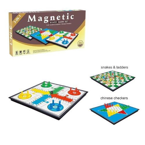купить Настольная игра miscellaneous 24812 Magnetic game 3in1 (Ludo, Șerpi și Scări, Șah Chinezesc) в Кишинёве 