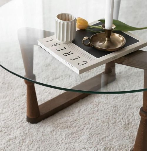 cumpără Măsuţă cafea Trendy Yuvarlak Cam Orta Sehpa S301 80x41x80cm în Chișinău 