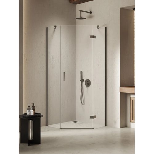 купить Душевая кабина New Trendy Nesta Gunmetal pentagonal R 90x90x200 Hinged K-4788 в Кишинёве 