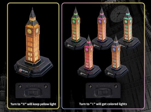 купить Головоломка Cubik Fun L537h 3D Puzzle Big Ben cu iluminare LED, 32 elemente в Кишинёве 