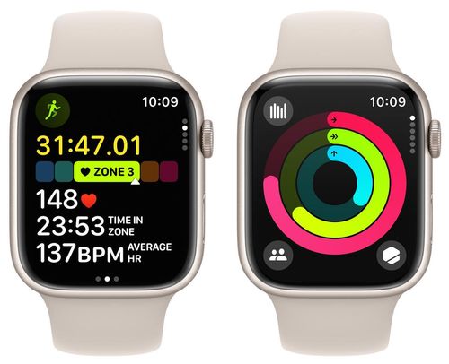 cumpără Ceas inteligent Apple Watch Series 9 GPS 45mm Starlight - M/L MR973 în Chișinău 