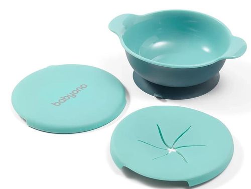 cumpără Seturi pentru hrănire bebelușilor BabyOno 1078 Farfurie pe o ventuza cu capac în Chișinău 