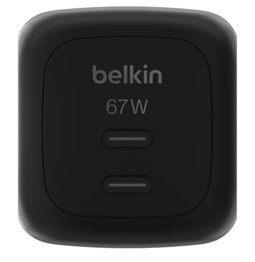 cumpără Încărcător cu fir Belkin WCH020KQBK 67w Dual USB-C PD wall Charger with PPS, Black în Chișinău 