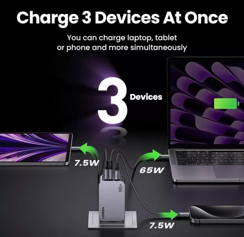 cumpără Încărcător cu fir Ugreen 25874 Nexode Pro GaN Charger USB-A+2*Type-C 100W, Black în Chișinău 