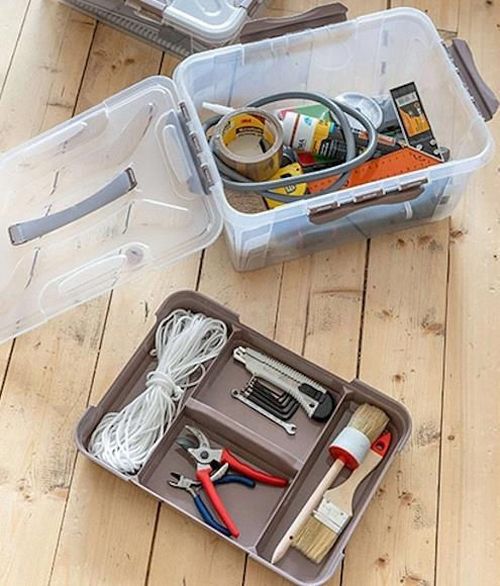 cumpără Cutie depozitare Бытпласт 51924 Organizator cu capac cu cleme Grand box 15l, 39x29x18cm în Chișinău 