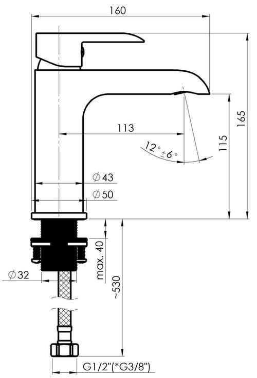 купить Смеситель для умывальника Rubineta ULTRA-18 (N) (GRAPHITE) в Кишинёве 