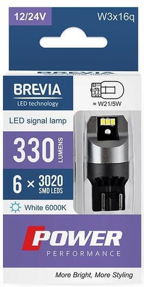 cumpără Lampă auto Brevia W21/5W 330Lm 6x3020SMD 12/24V CANbus, 2buc în Chișinău 