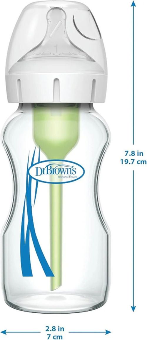 купить Поильник Dr. Brown's 072239317105 Biberon din sticla cu gat larg Options+, 270ml в Кишинёве 