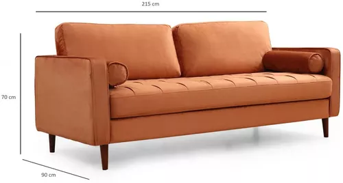 cumpără Canapea Trendy Roma Portocaliu, 90x70x215cm (3 locuri) în Chișinău 