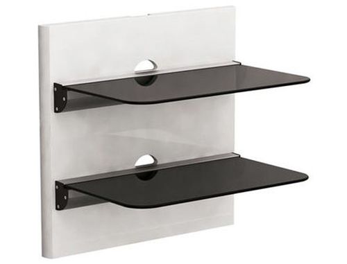 купить DVD Bracket Brateck DVD-18-02 Aluminium&Glass 2 shelves 305mmx465mm, 8Kg, Cable management (suport de perete pentru DVD/крепление подвес настенный кронштейн для DVD) XMAS в Кишинёве 