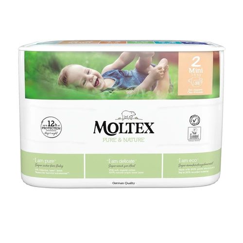 Гипоаллергенные эко-подгузники Moltex Pure&Nature Mini 2 (3-6 kg) 38 шт 