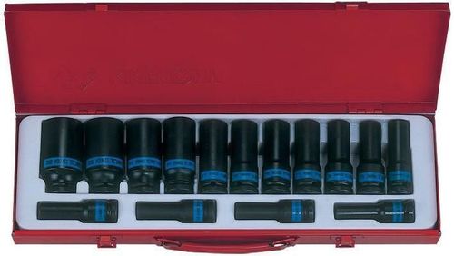 cumpără Set de tubulare, bite, duze King Tony 4415MP03 набор 1/2" ударных головок, глубоких 6 гран. 10-32мм, 15 пр. în Chișinău 