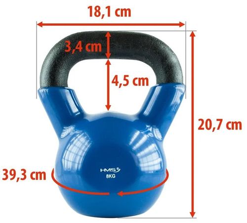 cumpără Ganteră HMS 2775 Gantera Vin-Bell otel/vinil 8kg KNV (blue) în Chișinău 