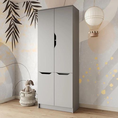 купить Шкаф детский MebelStar LILU 4D 80x40x210 Grey (MBS-1414) в Кишинёве 
