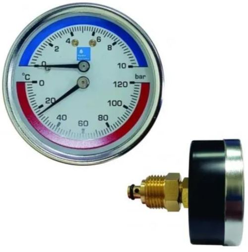 cumpără Accesoriu sisteme de încălzire Hydro S Termomanometru 0-120°C; 0-10bar, 1/2" M, cu conectare în spate (Axial) (7004415) în Chișinău 