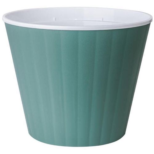 cumpără Ghiveci pentru flori Aleana 114034 Ibis cu fund dublu 15,7x13,0cm, green / white în Chișinău 