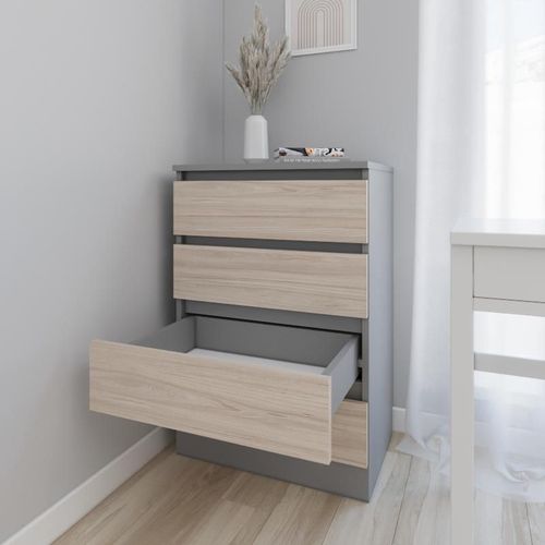 купить Комод Smartex (16037) Т1 70cm Grafit+Stejar Deschis в Кишинёве 