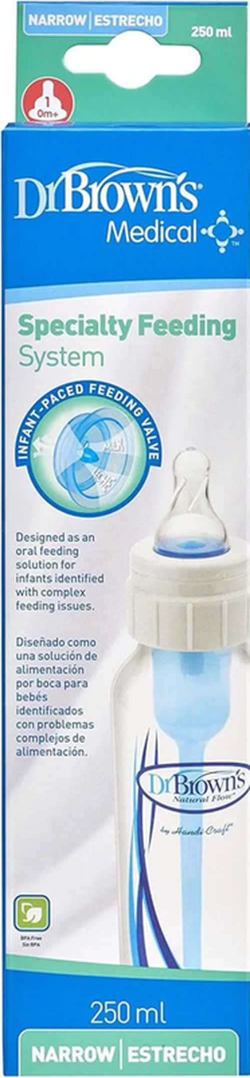 купить Поильник Dr. Brown's 072239310472 Biberon pentru sugari cu probleme de hranire (3+ luni), 250ml в Кишинёве 