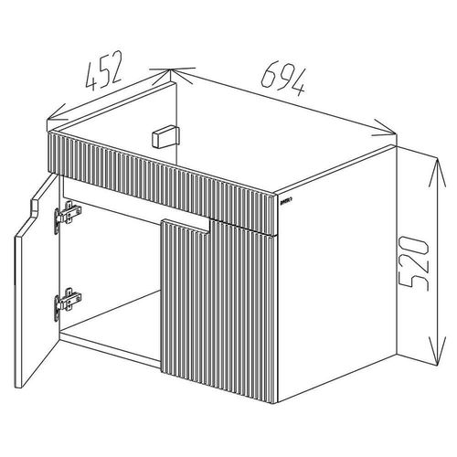 cumpără Dulap pentru lavoar Bayro подвесной Positano Duo под умыв. Argo 700, белый мат în Chișinău 