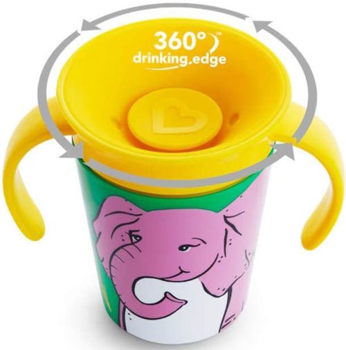 cumpără Cană cu pai Munchkin MUN0118ele Miracle Wildlove, Elefant (180ml) în Chișinău 