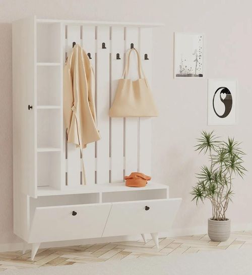 cumpără Mobilă pentru antreu Trendy Lala, Alb, 112x170x35cm (GTR005930) în Chișinău 