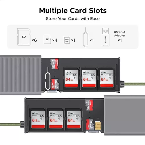 cumpără Cititor de carduri Ugreen 55899 CM856 3-Slot SD / microSD Card Reader Case 5Gbps USB-C / USB-A în Chișinău 