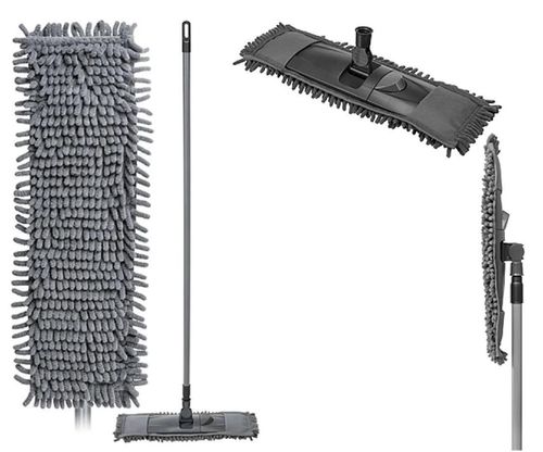 купить Швабра Бытпласт 57602 Econova, duza microfibra de chenilla 42x15cm, maner 120cm в Кишинёве 