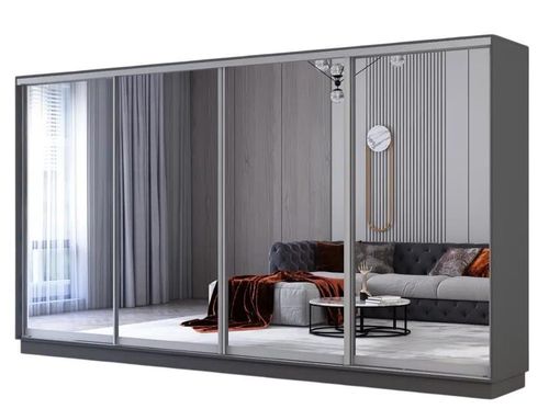 cumpără Dulap Mobildor-Lux Fox uși glisante din oglinzi (370x60x220H cm) Anthracite în Chișinău 