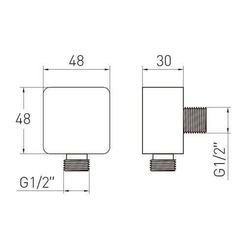 Racord perete, G1/2", alama, cromo CASCADA S20 