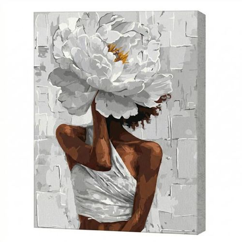 cumpără Tablou pe numere Ideyka KHO8503 40x50cm Eco, Imagine florala cu vopsele metalice în Chișinău 
