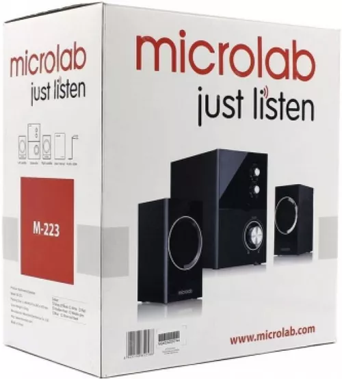 купить Колонки мультимедийные для ПК Microlab M-223 2.1, Black в Кишинёве 