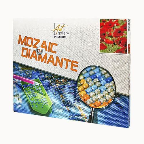 купить Картина по номерам Art Gallery GB86100 Mozaic cu diamante 30x40cm Maci rosii в Кишинёве 