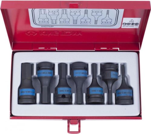 cumpără Set de tubulare, bite, duze King Tony 4407MP набор насадок ударных HEX 4-14мм, 1/2", 7 пр. în Chișinău 