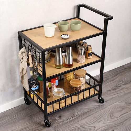 купить Этажерка Kesper 27860 Carucior de servire, cu 3 rafturi metal PAL в Кишинёве 
